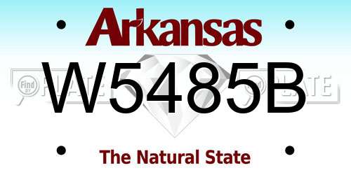 W5485B Arkansas License Plate