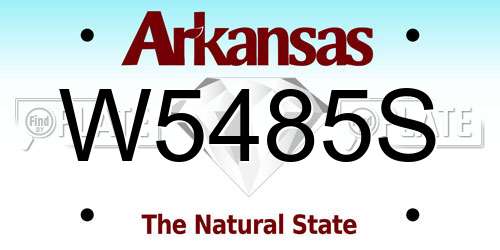 W5485S Arkansas License Plate