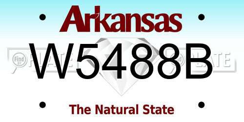 W5488B Arkansas License Plate