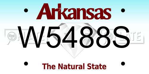 W5488S Arkansas License Plate
