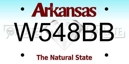 W548BB Arkansas License Plate