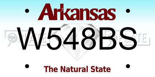 W548BS Arkansas License Plate