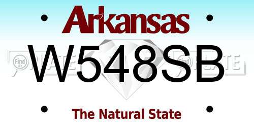 W548SB Arkansas License Plate