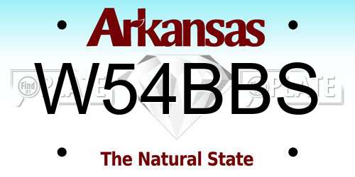 W54BBS Arkansas License Plate