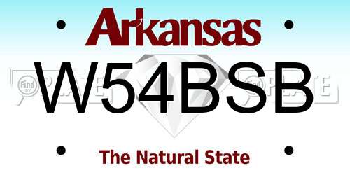 W54BSB Arkansas License Plate