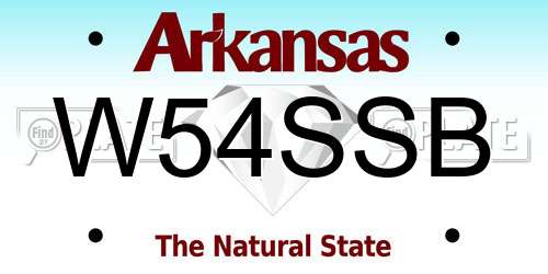 W54SSB Arkansas License Plate