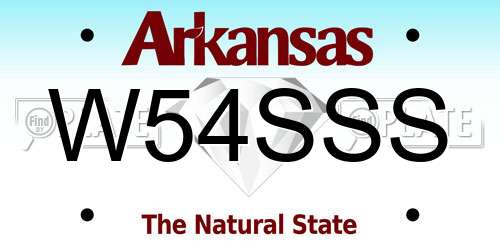 W54SSS Arkansas License Plate