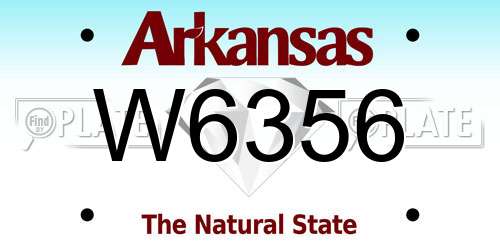 W6356 Arkansas License Plate