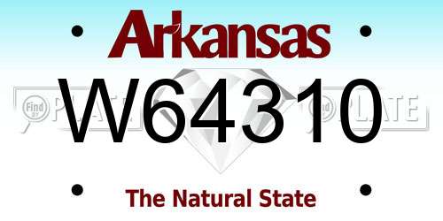 W64310 Arkansas License Plate