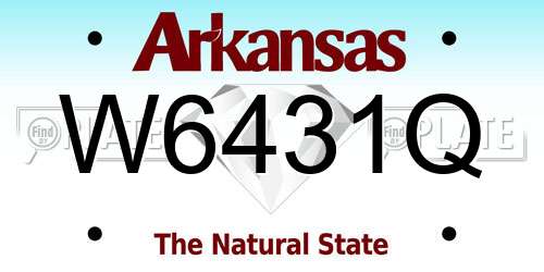 W6431Q Arkansas License Plate