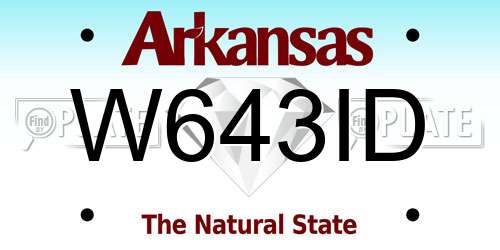 W643ID Arkansas License Plate