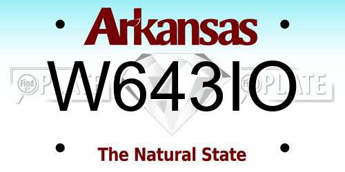 W643IO Arkansas License Plate