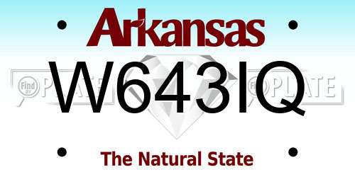 W643IQ Arkansas License Plate