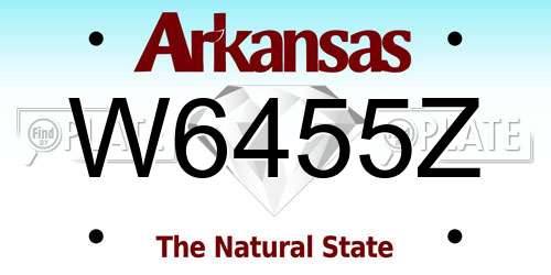 W6455Z Arkansas License Plate