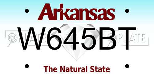 W645BT Arkansas License Plate