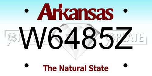 W6485Z Arkansas License Plate