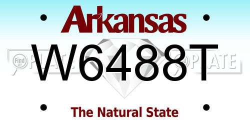W6488T Arkansas License Plate