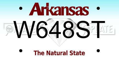 W648ST Arkansas License Plate