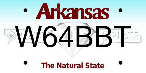 W64BBT Arkansas License Plate