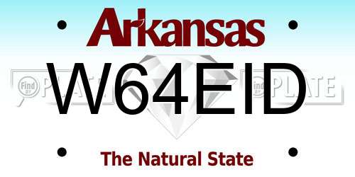 W64EID Arkansas License Plate