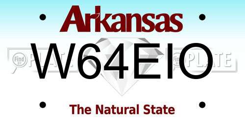 W64EIO Arkansas License Plate