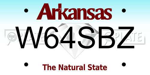 W64SBZ Arkansas License Plate