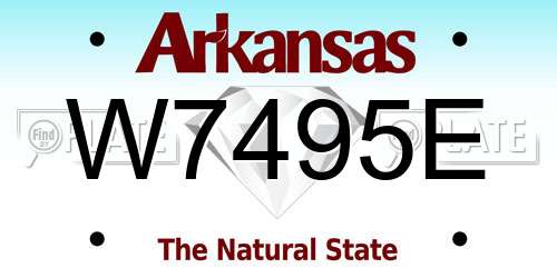 W7495E Arkansas License Plate