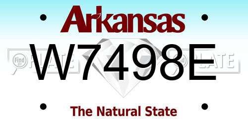W7498E Arkansas License Plate