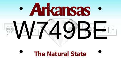 W749BE Arkansas License Plate