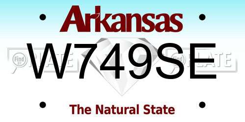 W749SE Arkansas License Plate