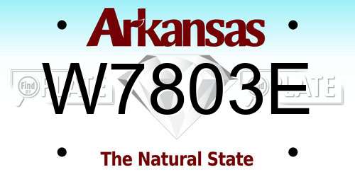 W7803E Arkansas License Plate