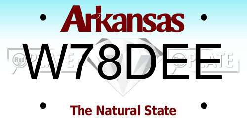 W78DEE Arkansas License Plate
