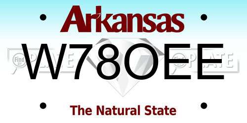 W78OEE Arkansas License Plate