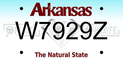 W7929Z Arkansas License Plate