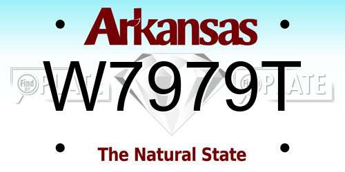 W7979T Arkansas License Plate
