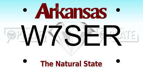 W7SER Arkansas License Plate