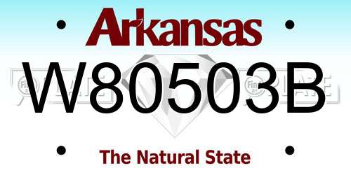 W80503B Arkansas License Plate