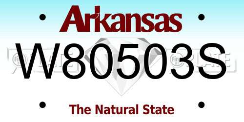 W80503S Arkansas License Plate