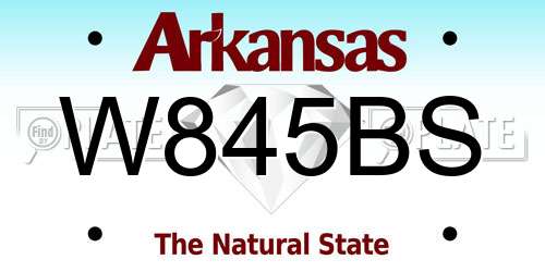 W845BS Arkansas License Plate