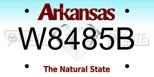 W8485B Arkansas License Plate