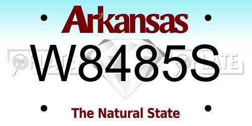 W8485S Arkansas License Plate