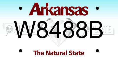W8488B Arkansas License Plate
