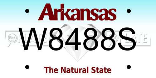 W8488S Arkansas License Plate
