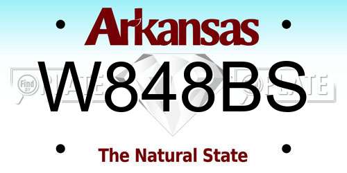 W848BS Arkansas License Plate
