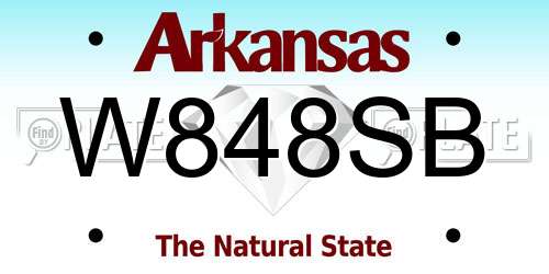 W848SB Arkansas License Plate