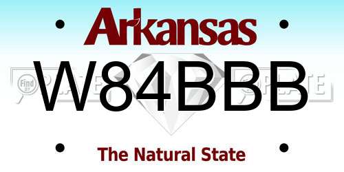 W84BBB Arkansas License Plate