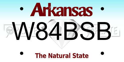 W84BSB Arkansas License Plate