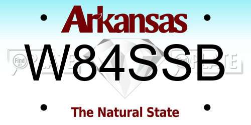 W84SSB Arkansas License Plate