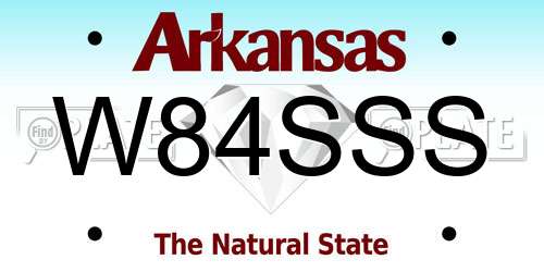 W84SSS Arkansas License Plate