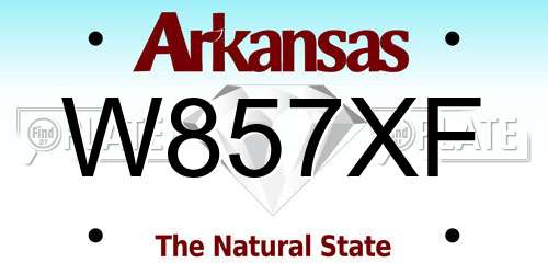 W857XF Arkansas License Plate